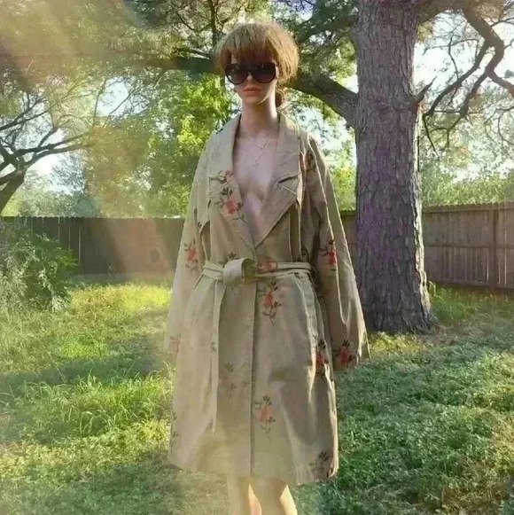 NWOT Anthropologie Cartonnier Embroidered trenchcoat Size S - Picture 5 of 17